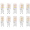 ZFQ Lampadine LED G9 2W, 200LM Equivalente 20W Alogena, Bianco Caldo 3000K, 220-240V, Non Dimmerabile, Risparmio energetico, Angolo Di Fascio Di 360 °, 10 Pezzi