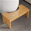 GOEDCH Sgabello per WC in bambù stabile per adulti, 37 x 20 x 17 cm, ergonomico, design naturale, sgabello per WC sano e portatile, aiuto per la seduta in caso di stitichezza