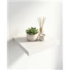 Amveya Scaffale da parete bianco, piccolo scaffale per pareti, 25 x 22 x 3 cm, adatto per uffici, soggiorno, camera da letto e cucina (1, bianco, 25 cm)