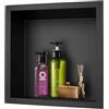 euroharry Nicchia da parete 30 x 30 x 10 cm, in acciaio inox 304, colore nero, per la conservazione del bagno, non necessita di piastrelle, doccia a incasso