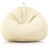 RANJIMA Pouf per bambini e adulti, 100 x 120 cm, sacco per adulti, grande da gioco, XL, con rivestimento senza imbottitura, per interni ed esterni (beige)
