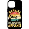 Funny Airline Plane Pilot Graphic Men Ki Custodia per iPhone 16 Pro Max Avvertimento Posso parlare spontaneamente di aeroplani pilota divertente
