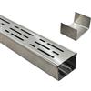 SXSJMY Piccolo Canaletta Scolo Acqua Piovana Acciaio Inox 304, Largo 7 cm, Lungo 1 m - Canalina Lineare per Terrazza, Piscina, Marciapiede - Kit con Griglia di Scolo e Connettore