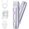 XkuiHF Rasoio Elettrico Donna, Rasoio Donna Inguine,Rasoio Elettrico Corpo Donna, nna Viso Bikini Corpo Tagliapeli corporeo per donna Epilatore per zona Bikini-Trimmer Impermeabile Uso a secco (Viola)