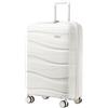 KONO Valigia Trolley da 56cm Rigida e Leggero Polipropilene Valigie con TSA Lucchetto e 4 Ruote (Bianco)