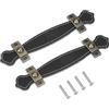 PATIKIL 6.4 Maniglie In Pelle Con Lamiera Di Ferro, 2 Pezzi Maniglie In Pelle Per Cassetti E Bauli, Pomelli Per Mobili Con Viti Da 22mm Per Comò, Valigie E Bagagli, Nero