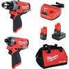 Milwaukee Electric Tools 2598-22 - Kit M12 Fuel da 2 pezzi - Trapano a percussione da 1,25 cm e avvitatore a impulsi da 6,35 mm