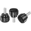 QUARKZMAN 40pz M4 x 10mm Manopole Filettate Maschio, Viti a Testa Zigrinata Manopole Bloccaggio Impugnatura Manopole a Testa Tonda Plastica Zigrinata, Nero
