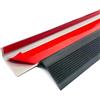 Zayejod Listello Antiscivolo per Scale a Bordo Arrotondato, Bordo Autoadesivo in Vinile per Gradini - Profilo in Gomma PVC Anti-Slip per Sicurezza Familiare (50mm/2M, Nero)