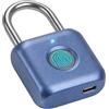 Leikurvo Lucchetto a impronte digitali, mini lucchetto, smart lucchetto a impronte digitali biometrico per armadietti delle palestre, armadietti delle officine, unità di stoccaggio (Blu)