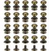 QUARKZMAN 8mm Vite a Testa Sferica Rivetti Bottone Nipplo, Confezione da 50 per Artigianato in Pelle Fai da Te Borsa Cintura, Tono Bronzo