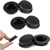 RHQFDM 6 pezzi maniglie da incasso rotonde maniglie per porte scorrevoli maniglie a scomparsa manopola da incasso finger pull per cassetti armadi mobili personalizzati (nero)