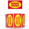Agendepoint.it - Etichette Adesive Offerta Speciale, Rosso e Giallo, 2.000 Etichette rettangolari, 2 Rotoli, Adesivi Promozionali per Negozi