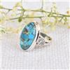 Blu Rame Turchese Gemma 925 Argento Sterling Artigianale Anello Tutti Size Ak-2