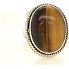 Bellissimo Dorato di Tigre Occhio Gemma 925 Argento Sterling Artigianale Anello