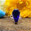 Natale Tanzanite Gemma 925 Argento Sterling Artigianale Anello Tutti Bara Misura