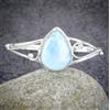 Sottile Caraibi Larimar Gemma 925 Argento Sterling Fatto a Mano Bracciale S-43