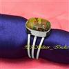 Verde Rame Gemma Pietra Turchese 925 Argento Sterling Artigianale Anello Tutti