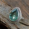 Brillante Acqua Apatite Gemma 925 Argento Sterling Mano Anello Tutte le Misure