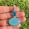 Fantastici Tripletta Opale Gemma 925 Argento Sterling Fatto a Mano Ciondolo T-5