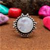Handmade Adorabile Arcobaleno Luna Gemma 925 Argento Sterling Handmade Anello All Misura