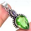 Splendido Peridiot, Gemma Di Ametista Pendente In Argento Sterling 925 2.2"