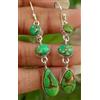 Lush Verde Rame Gemma Pietra Turchese 925 Argento Sterling Artigianale Orecchino