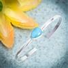 Adorabile Caraibi Larimar Gemma 925 Argento Sterling Fatto a Mano Bracciale