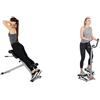 Sunny Health & Fitness Sunny Health and Fitness 45 Degree Hyperextension Roman Chair, Steel, Grey, One Size SF-BH6629 + Twister Stepper Machine, Height Adjustable, Stairs Step Exercise W/Handlebars & LCD Monitor