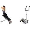 Sunny Health & Fitness Magnetic Underdesk/Standing Portable Ellittical Machine + 45 Degree Hyperextension Roman Chair, Steel, Grey, One Size SF-BH6629