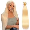 Hxxcoup Human Hair Bundles Sew in Bundles Human Hair Straight Tessitura Capelli Veri #613 Blonde Double Weft Extensions for Women Minimal Smell Low Shedding 20 Pollici