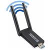 BOOBRIE Chiavetta WLAN per PC Dual Band 2.4Ghz 5Ghz Antenna USB 3.0 Adattatore 1300Mbps con MU-MIMO Wireless WLAN Srick per laptop/desktop/PC, compatibile con Windows 10/8/7/Vista/XP, Mac OS X