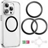 CUEMOON 3 Pezzi Adesivo Anello Metallo per Custodie Cellulare, Compatibile con caricabatterie wireless MagSafe per iPhone/Samsung/Android anelli in metallo