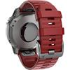 ANBEST Cinturino Compatibile con Garmin Fenix 6X Pro/7X, Braccialetto di Ricambio in Silicone Sportivo per 5X/Enduro/Enduro 2/Descent MK2, Rosso