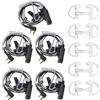 HYSHIKRA Cuffia con Microfono 2 Pin per Walkie-Talkie con Grande Tasto PTT e Microfono, Compatibile con Radio Baofeng UV-5R, UV-5RA, 888S e Kenwood (5 Pack Include auricolari di ricambio)
