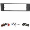 tomzz Audio 2403-028 Set di pannelli radio compatibile con Audi A3 A3 Sportback 8P 8PA nero con sistema attivo adattatore ISO adattatore antenna alimentazione fantasma DIN ISO