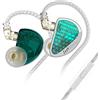 Yinyoo KZ AS16 PRO Cuffie con cavo in orecchio, 8 driver con armatura bilanciata IEM in Ear Monitor, isolamento acustico cablato auricolari in-ear con microfono, auricolari cablati Hifi