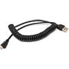 System-S Micro USB Cavo Dati Cavo di Ricarica, Cavo a Spirale 30 cm - 135 cm