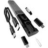 N NEWTOP Kit CU24 Multifunzione Custodia Portatile Cavo USB Type-C Tipo A Micro USB Spillo togli Sim TF Card Slot Porta Connettori Adattatori Carica Universale 60W per tutti gli Smartphone Cellulari