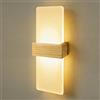 JaneYi Applique LED da Parete Interno 12W 3000K in Acrilico con Scocca in Legno | JaneYi Luce Calda Lampada Moderna Up & Down Illuminazione da Parete per Corridoio Scala Soggiorno Camera da Letto