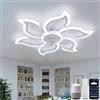 YOLEDY Lampada Ventilatore da Soffitto, Compatibile con Alexa Google Home, Intelligente Pale da Soffitto con Luce e Telecomando, Dimmerabile, Reversibile 6 Velocità, Motore DC, Bianco