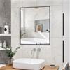 ANYHI Specchio Rettangolare da Parete 50 x 40 cm - Con Cornice in Metallo Nero per Bagno, Ingresso, Camera da Letto - Moderno Specchio da Bagno Nero, Montaggio a Parete