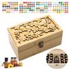 WishesMar Scatola Oli Essenziali 25 Slots Organizer in Pino per Oil Aromaterapia - Porta Oli Essenziali in Legno Contenitore Regalo per Viaggio Visualizzazione Stoccaggio per 5/10/15ml Bottiglie