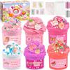 TEBOKHAD Fluffy Butter Kit Slime, 6 Confezioni Slime Kit, Soft and Stretchy, Kit Fai Da Te Giocattolo Antistress per Bambini, Giocattoli Regalo per Bambini