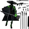 ASQzhuLIWing T13 Action Figure 3D Stampata Multi Articolata Mobile Lucky13 Dummy 13 Action Figure Titan13 Mobile Robot 13 Figure Stop Motion Decorazione da Tavolo Regalo per Collezionisti (Nero Verde)