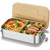 AiQInu Porta Pranzo in Acciaio Inox, 700ML Lunch Box con Partizione Rimovibile, Schiscetta Pranzo, Senza BPA, Portapranzo Bento Box per Lavoro, Scuola e Picnic