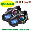NONE Q58 Casco moto Interfono Bluetooth Auricolare Illuminazione a LED Radio FM stereo IP65 Assistente vocale impermeabile Interfono 500M