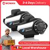 moman 【Stock UE】Interfono per Casco Moto Moman H2S, 4 Modalità di Mixaggio Audio Dinamico, Portata 1KM, Comunicazione Wireless Originale