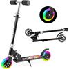 Y-RAIN Monopattino per bambini dai 6-12 anni/3-5 anni, pieghevole e regolabile in altezza, ruote con luci LED, carico massimo 50 kg