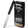 IPEA Coltelli da Tavola per Bistecca e Carne punta Tonda- Set da 6 - Coltello Affilati con Lama in Acciaio Inox per Tagliare Carne e Alimenti a Pranzo e Cena - Posate - Coltelli per Casa e Cucina